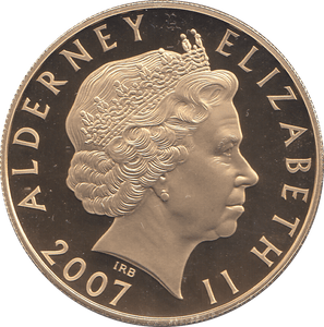 2007 SILVER PROOF FIVE POUNDS ALDERNEY - SILVER WORLD COINS - Cambridgeshire Coins