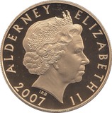 2007 SILVER PROOF FIVE POUNDS ALDERNEY - SILVER WORLD COINS - Cambridgeshire Coins
