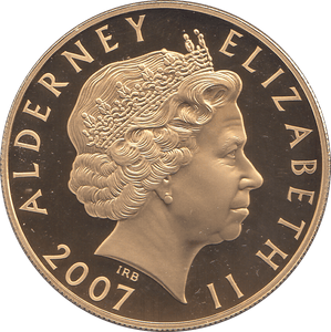 2007 SILVER PROOF FIVE POUNDS ALDERNEY - SILVER WORLD COINS - Cambridgeshire Coins