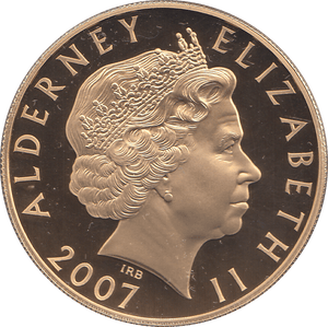 2007 SILVER PROOF FIVE POUNDS ALDERNEY - SILVER WORLD COINS - Cambridgeshire Coins