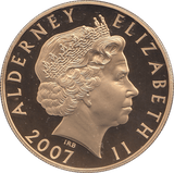 2007 SILVER PROOF FIVE POUNDS ALDERNEY - SILVER WORLD COINS - Cambridgeshire Coins