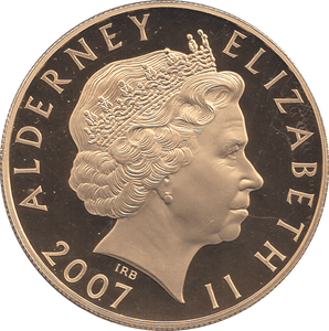 2007 SILVER PROOF FIVE POUNDS ALDERNEY - SILVER WORLD COINS - Cambridgeshire Coins