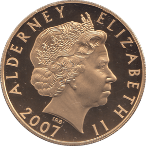 2007 SILVER PROOF FIVE POUNDS ALDERNEY - SILVER WORLD COINS - Cambridgeshire Coins