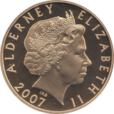 2007 SILVER PROOF FIVE POUNDS ALDERNEY - SILVER WORLD COINS - Cambridgeshire Coins