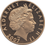 2007 SILVER PROOF FIVE POUNDS ALDERNEY - SILVER WORLD COINS - Cambridgeshire Coins