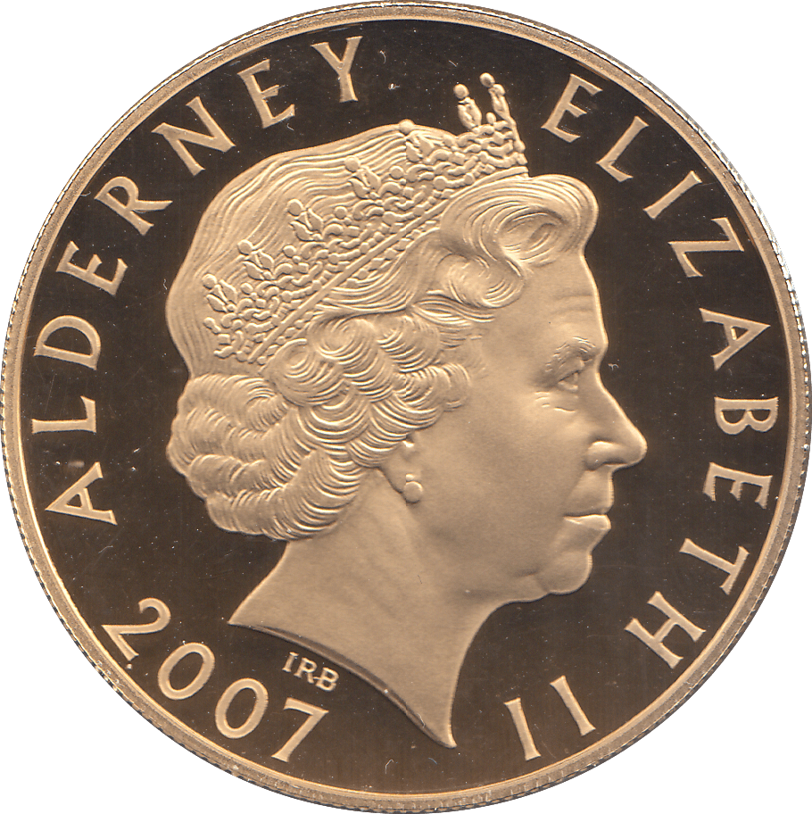 2007 SILVER PROOF FIVE POUNDS ALDERNEY - SILVER WORLD COINS - Cambridgeshire Coins