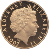 2007 SILVER PROOF FIVE POUNDS ALDERNEY - SILVER WORLD COINS - Cambridgeshire Coins