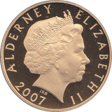 2007 SILVER PROOF FIVE POUNDS ALDERNEY - SILVER WORLD COINS - Cambridgeshire Coins