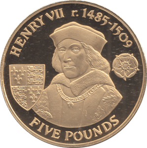2007 SILVER PROOF GOLD PLATED FIVE POUNDS HENRY VII - £5 Silver Proof - Cambridgeshire Coins