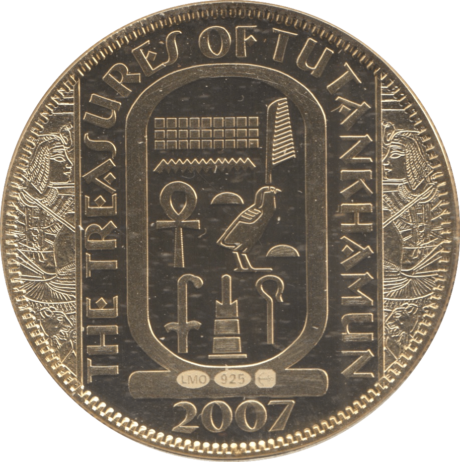 2007 SILVER PROOF GOLD PLATED THE TREASURES OF TUTANKHAMUN MEDALLION - Silver Proof - Cambridgeshire Coins