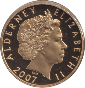 2007 SILVER PROOF KING CHARLES II FIVE POUNDS ALDERNEY - SILVER WORLD COINS - Cambridgeshire Coins