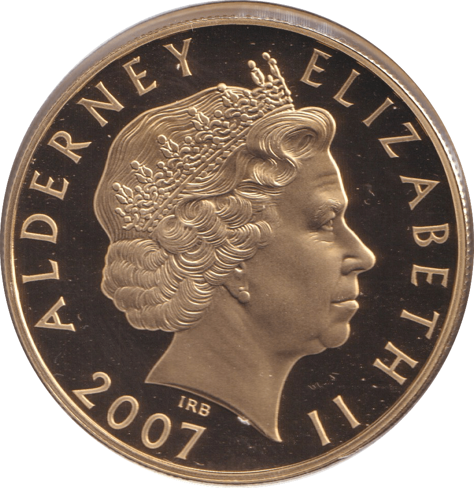 2007 SILVER PROOF KING CHARLES II FIVE POUNDS ALDERNEY - SILVER WORLD COINS - Cambridgeshire Coins