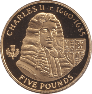 2007 SILVER PROOF KING CHARLES II FIVE POUNDS ALDERNEY - SILVER WORLD COINS - Cambridgeshire Coins