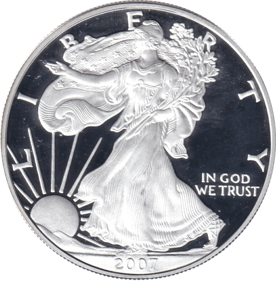 2007 SILVER PROOF LIBERTY DOLLAR USA - SILVER WORLD COINS - Cambridgeshire Coins