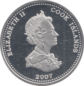 2007 SILVER PROOF ONE DOLLAR COOK ISLANDS - SILVER WORLD COINS - Cambridgeshire Coins