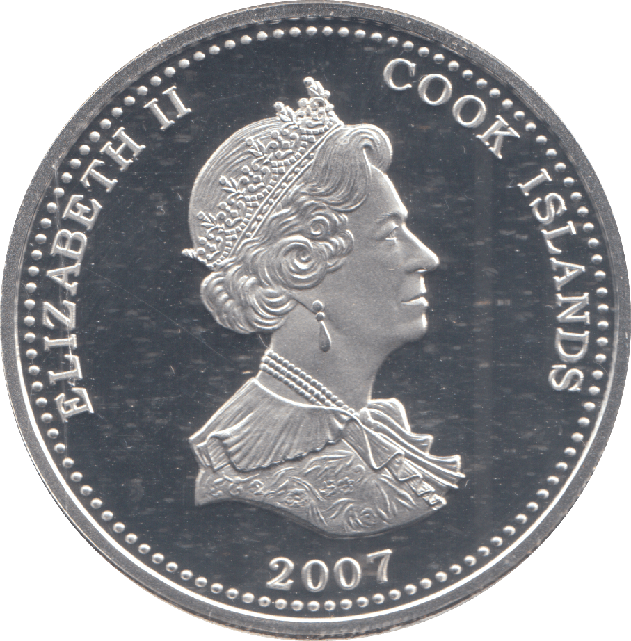 2007 SILVER PROOF ONE DOLLAR COOK ISLANDS - SILVER WORLD COINS - Cambridgeshire Coins