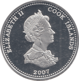 2007 SILVER PROOF ONE DOLLAR COOK ISLANDS - SILVER WORLD COINS - Cambridgeshire Coins
