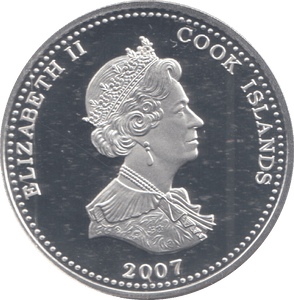 2007 SILVER PROOF ONE DOLLAR COOK ISLANDS - SILVER WORLD COINS - Cambridgeshire Coins