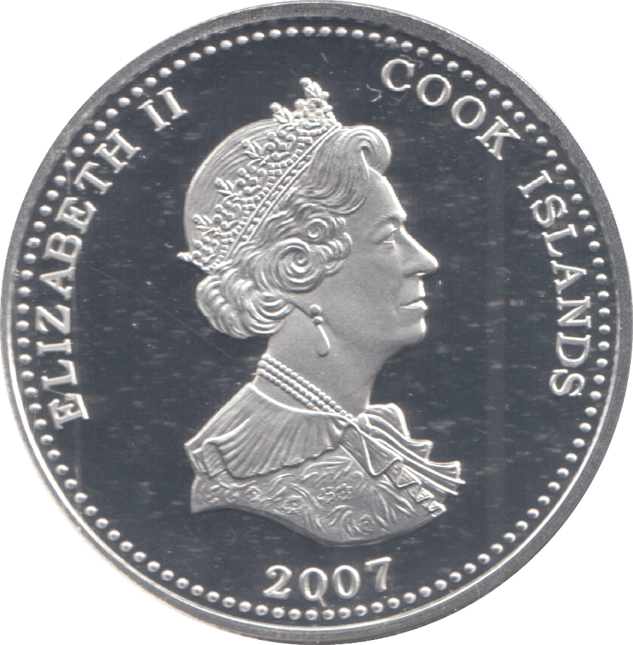 2007 SILVER PROOF ONE DOLLAR COOK ISLANDS - SILVER WORLD COINS - Cambridgeshire Coins