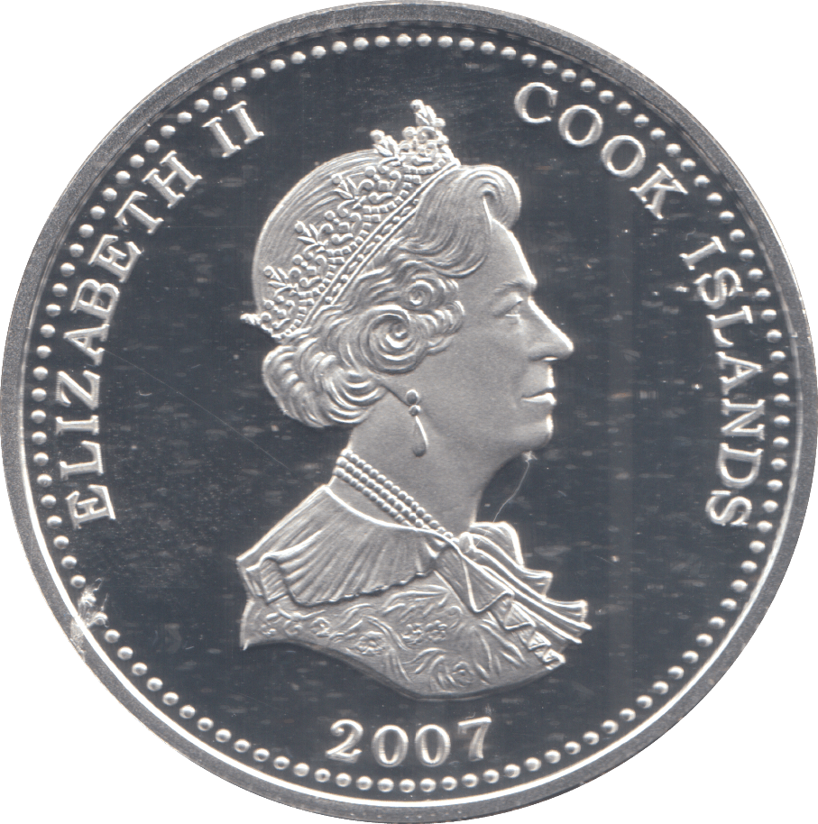 2007 SILVER PROOF ONE DOLLAR COOK ISLANDS - SILVER WORLD COINS - Cambridgeshire Coins