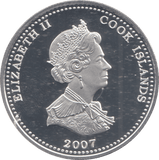 2007 SILVER PROOF ONE DOLLAR COOK ISLANDS - SILVER WORLD COINS - Cambridgeshire Coins