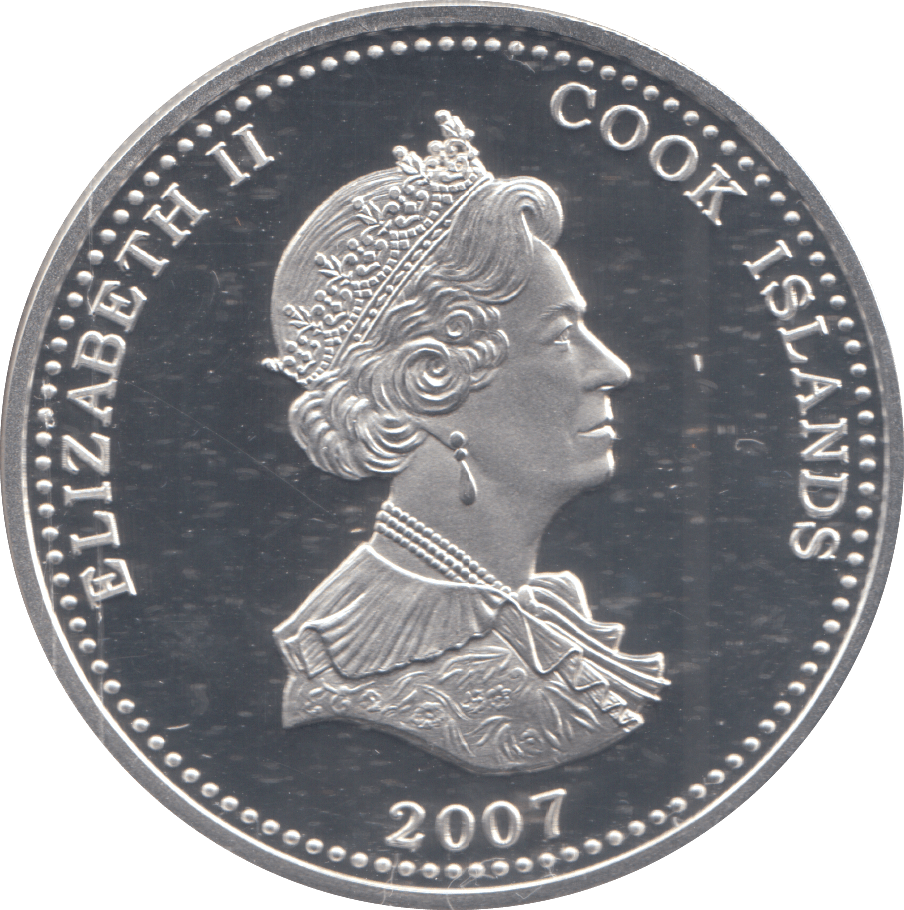 2007 SILVER PROOF ONE DOLLAR COOK ISLANDS - SILVER WORLD COINS - Cambridgeshire Coins