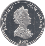 2007 SILVER PROOF ONE DOLLAR COOK ISLANDS - SILVER WORLD COINS - Cambridgeshire Coins