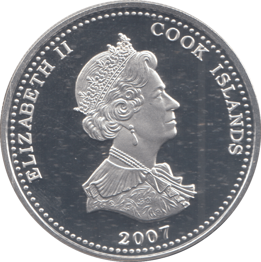 2007 SILVER PROOF ONE DOLLAR COOK ISLANDS - SILVER WORLD COINS - Cambridgeshire Coins