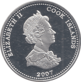 2007 SILVER PROOF ONE DOLLAR COOK ISLANDS - SILVER WORLD COINS - Cambridgeshire Coins