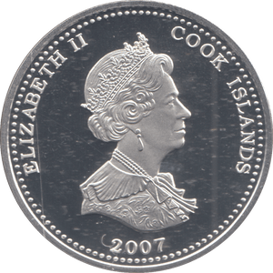 2007 SILVER PROOF ONE DOLLAR COOK ISLANDS - SILVER WORLD COINS - Cambridgeshire Coins