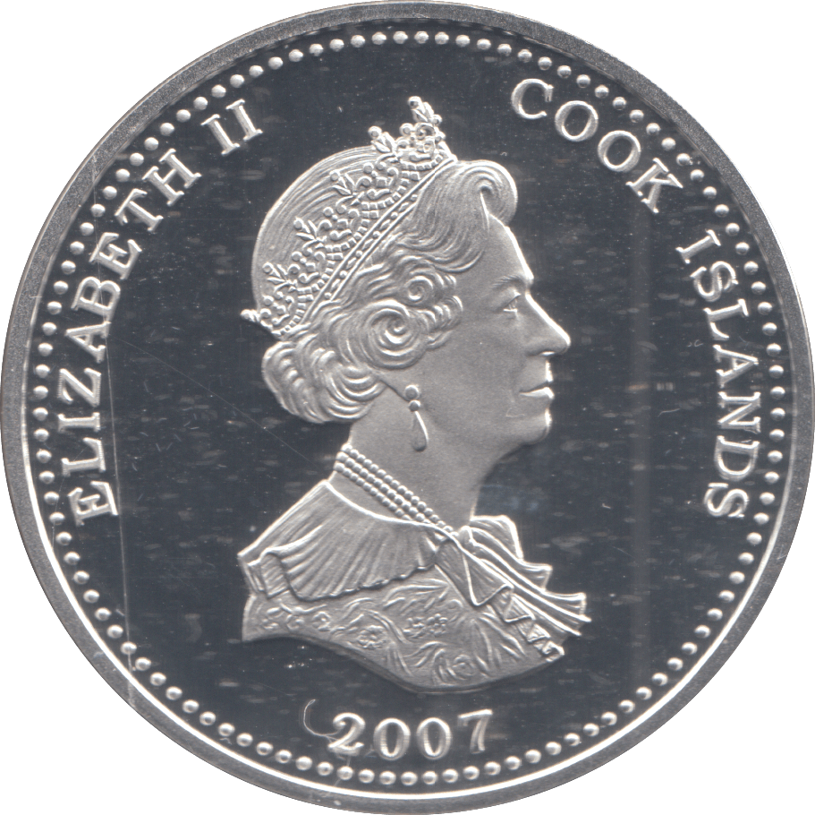 2007 SILVER PROOF ONE DOLLAR COOK ISLANDS - SILVER WORLD COINS - Cambridgeshire Coins