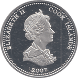 2007 SILVER PROOF ONE DOLLAR COOK ISLANDS - SILVER WORLD COINS - Cambridgeshire Coins
