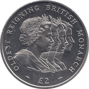 2008 2 POUND OLDEST REIGNING BRITISH MONARCH ( BU ) - WORLD COINS - Cambridgeshire Coins