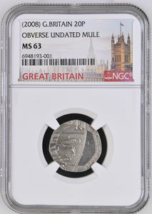 2008 20P Obverse Undated Mule MS 63 - NGC OTHER COINS - Cambridgeshire Coins
