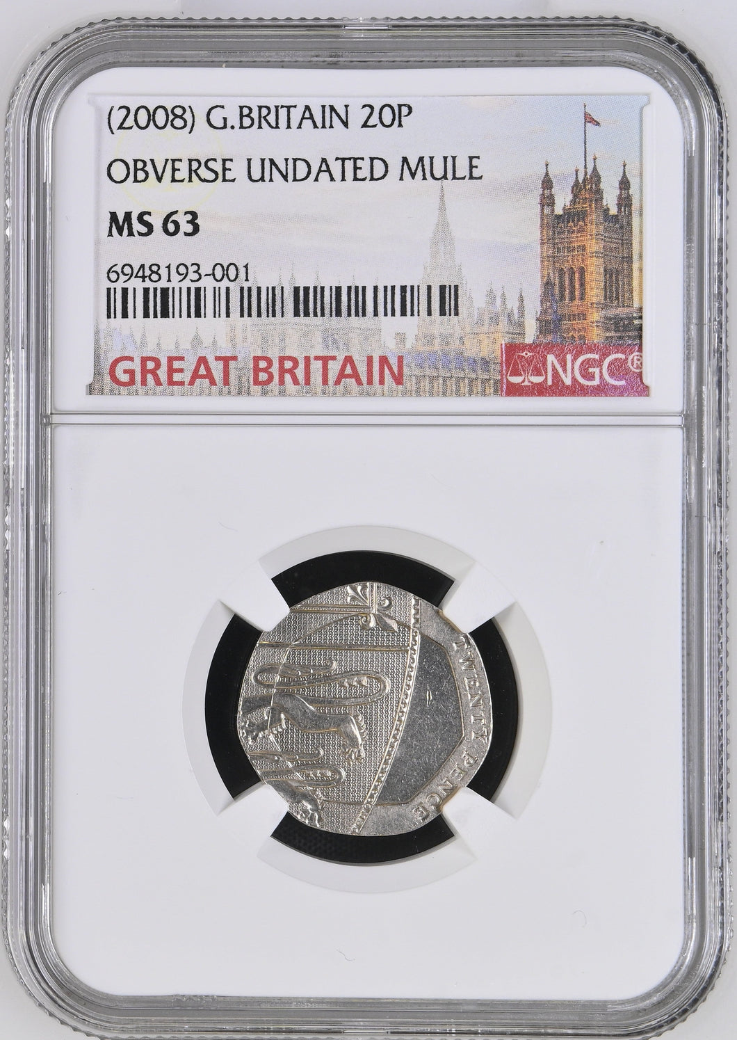 2008 20P Obverse Undated Mule MS 63 - NGC OTHER COINS - Cambridgeshire Coins