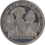 2008 BRILLIANT UNCIRCULATED BIRTH OF LORD NELSON 5 POUNDS TRISTAN DA CUNHA - WORLD COINS - Cambridgeshire Coins