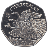 2008 CHRISTMAS 50P FOUR CALLING BIRD ISLE OF MAN ( BUNC ) - 50P REGIONAL ISSUES - Cambridgeshire Coins