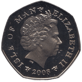 2008 CHRISTMAS 50P FOUR TURTLEDOVES ISLE OF MAN ( PROOF ) 'AA' - 50P CHRISTMAS COINS - Cambridgeshire Coins
