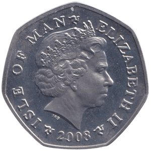 2008 CHRISTMAS 50P SNOWMAN & JAMES COLOURISED ISLE OF MAN ( BUNC ) - 50P REGIONAL ISSUES - Cambridgeshire Coins