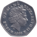 2008 CHRISTMAS 50P SNOWMAN & JAMES COLOURISED ISLE OF MAN ( BUNC ) - 50P REGIONAL ISSUES - Cambridgeshire Coins