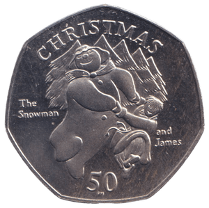 2008 CHRISTMAS 50P SNOWMAN & JAMES ISLE OF MAN ( PROOF ) - 50P REGIONAL ISSUES - Cambridgeshire Coins