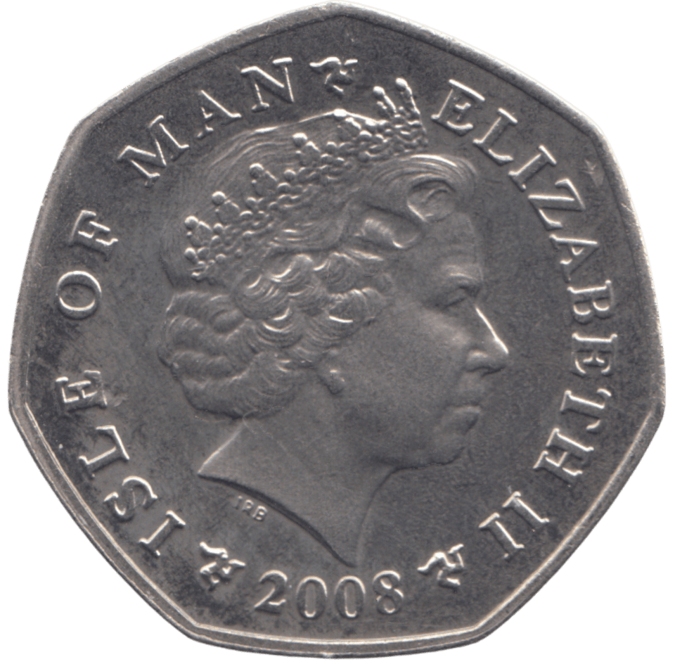 2008 COLOURED CHRISTMAS 50P FOUR CALLING BIRD ISLE OF MAN ( BUNC ) - 50P REGIONAL ISSUES - Cambridgeshire Coins