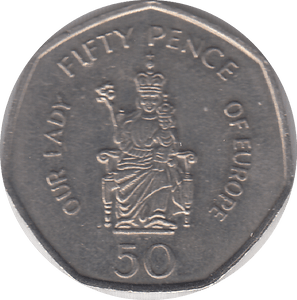 2008 EUROPE LADY 50P - WORLD COINS - Cambridgeshire Coins