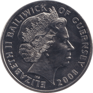 2008 FIVE POUND BAILIWICK OF GUERNSEY BU - WORLD COINS - Cambridgeshire Coins