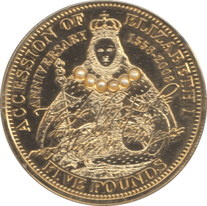 2008 FIVE POUNDS ACCESSION OF ELIZABETH I TRISTAN DA CUNHA - £5 BU - Cambridgeshire Coins