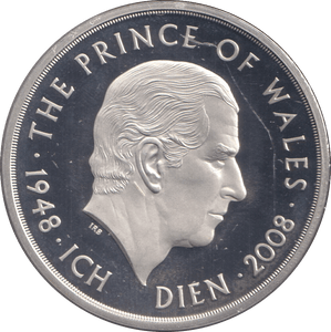 2008 FIVE POUNDS SILVER PROOF CHARLES - SILVER WORLD COINS - Cambridgeshire Coins
