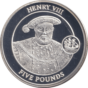 2008 FIVE POUNDS SILVER PROOF HENRY VIII - SILVER WORLD COINS - Cambridgeshire Coins