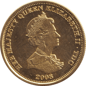 2008 GOLD PROOF ONE CROWN TRISTAN DA CUNHA - GOLD WORLD COINS - Cambridgeshire Coins