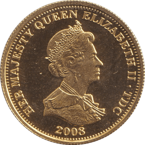 2008 GOLD PROOF ONE CROWN TRISTAN DA CUNHA - GOLD WORLD COINS - Cambridgeshire Coins