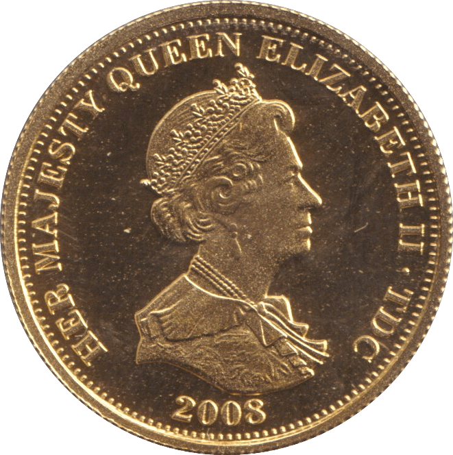 2008 GOLD PROOF ONE CROWN TRISTAN DA CUNHA - GOLD WORLD COINS - Cambridgeshire Coins